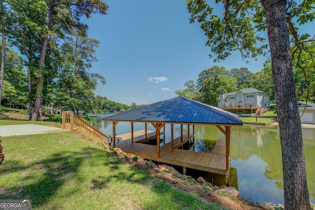 141G Lake Pines Rd, Jackson, GA 30233 - dock area featuring a water view and a yard