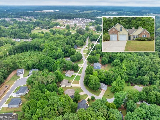 272 Blackberry Ln, Pendergrass, GA 30567 - aerial view of property and surrounding area featuring property parcel outlined and a heavily wooded area