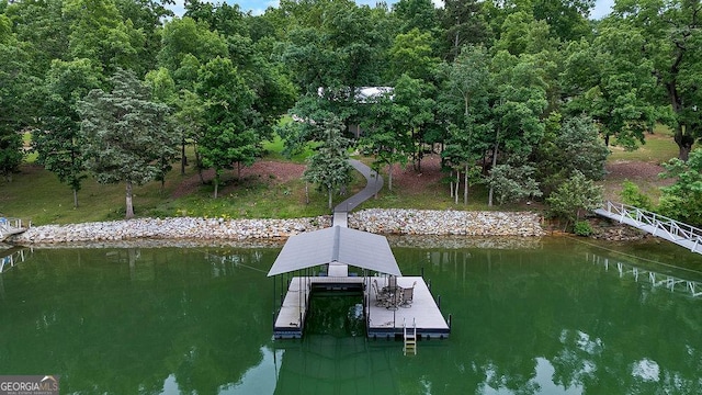 dock featuring a water view