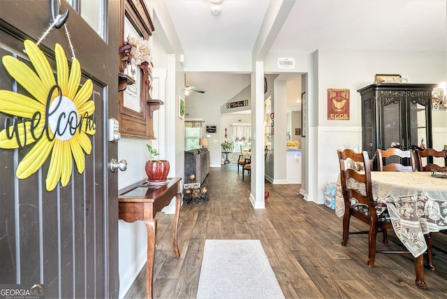 57 Westminster Trl, Winder, GA 30680 - foyer featuring wood finished floors and ceiling fan
