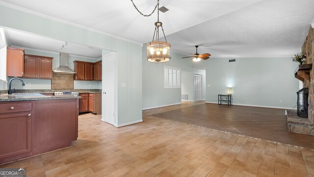 4771 Pinefield Dr NW, Acworth, GA 30102 - bedroom with light wood-type flooring, baseboards, ceiling fan, and crown molding