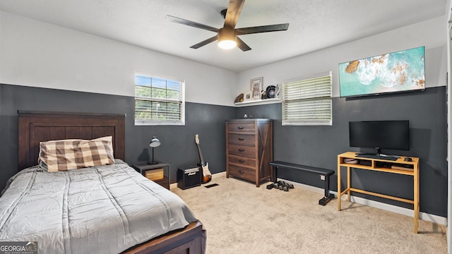 254 Merilyn Dr, Ringgold, GA 30736 - carpeted bedroom with a ceiling fan and baseboards