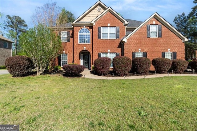 1905 Buford Ct, Conyers, GA 30094 - view of front of property featuring brick siding and a front lawn