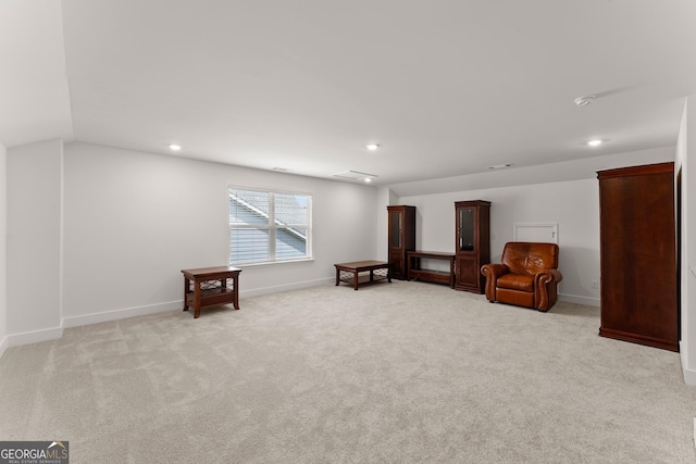 207 Hickory Bluffs Pkwy, Canton, GA 30114 - sitting room with light colored carpet, recessed lighting, and baseboards