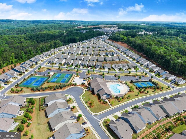 207 Hickory Bluffs Pkwy, Canton, GA 30114 - aerial view of residential area featuring a forest