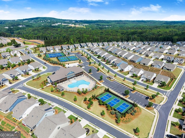 207 Hickory Bluffs Pkwy, Canton, GA 30114 - aerial view of a forest and a pool area