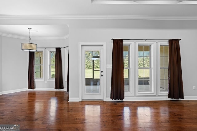 4227 Tillman Blf, Valdosta, GA 31602 - doorway to outside with hardwood / wood-style flooring, baseboards, and crown molding