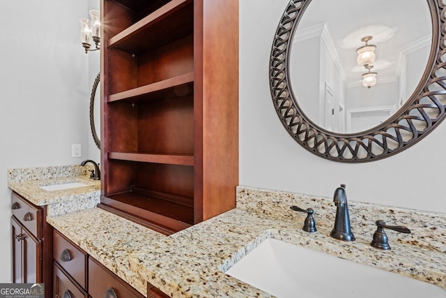 4227 Tillman Blf, Valdosta, GA 31602 - bathroom featuring crown molding and vanity
