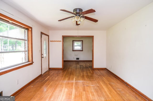 706 Jones Mill Rd, Cartersville, GA 30120 - unfurnished room with light wood-style floors, ceiling fan, and baseboards