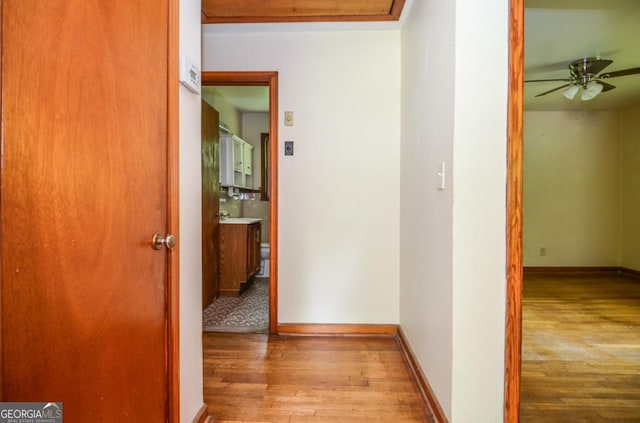 706 Jones Mill Rd, Cartersville, GA 30120 - hallway featuring wood finished floors and baseboards