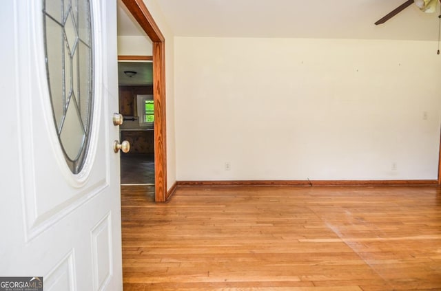 706 Jones Mill Rd, Cartersville, GA 30120 - spare room featuring light wood-type flooring, a ceiling fan, and baseboards