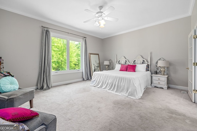 490 Water Wheel Ct, Cornelia, GA 30531 - carpeted bedroom featuring crown molding, baseboards, and a ceiling fan