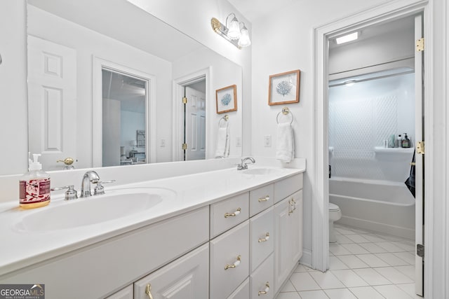 490 Water Wheel Ct, Cornelia, GA 30531 - bathroom with tile patterned floors, toilet, and double vanity