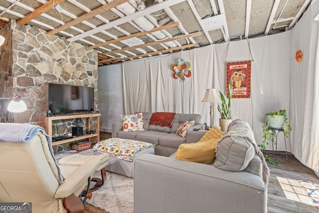 490 Water Wheel Ct, Cornelia, GA 30531 - living area with wood finished floors