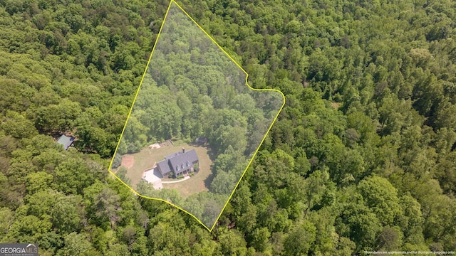 490 Water Wheel Ct, Cornelia, GA 30531 - aerial view of property's location featuring a forest and property parcel outlined