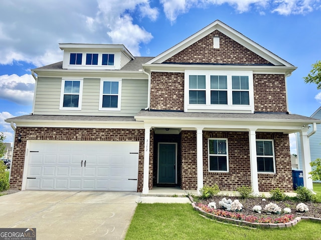 3172 Lowell Rd, Bethlehem, GA 30620 - view of front facade featuring concrete driveway, an attached garage, and brick siding