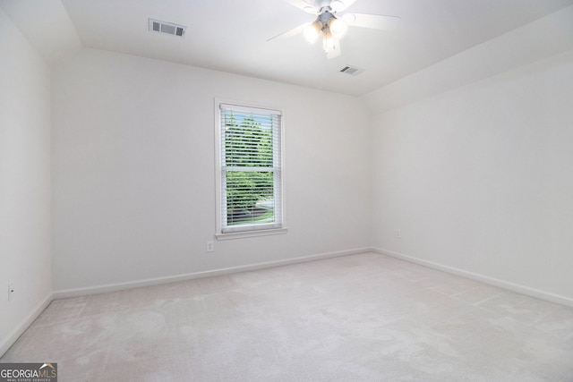 315 Hembree Grove Trce, Roswell, GA 30076 - unfurnished room featuring ceiling fan, light carpet, vaulted ceiling, and baseboards