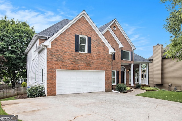 315 Hembree Grove Trce, Roswell, GA 30076 - traditional-style house with brick siding, driveway, an attached garage, and roof with shingles
