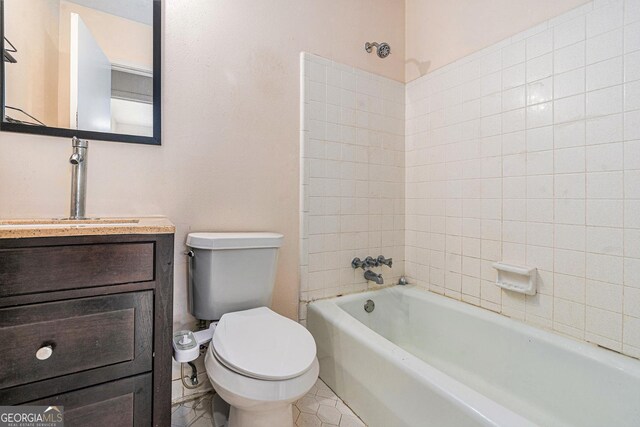 2954 Ann Marie Ln, Rex, GA 30273 - bathroom featuring vanity, tile patterned flooring, and shower / washtub combination