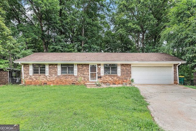 2954 Ann Marie Ln, Rex, GA 30273 - ranch-style house with crawl space, concrete driveway, a garage, and brick siding
