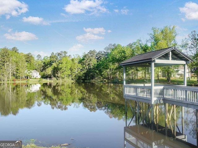 733 Springhill Dr, Gray, GA 31032 - dock area featuring a gazebo and a water view
