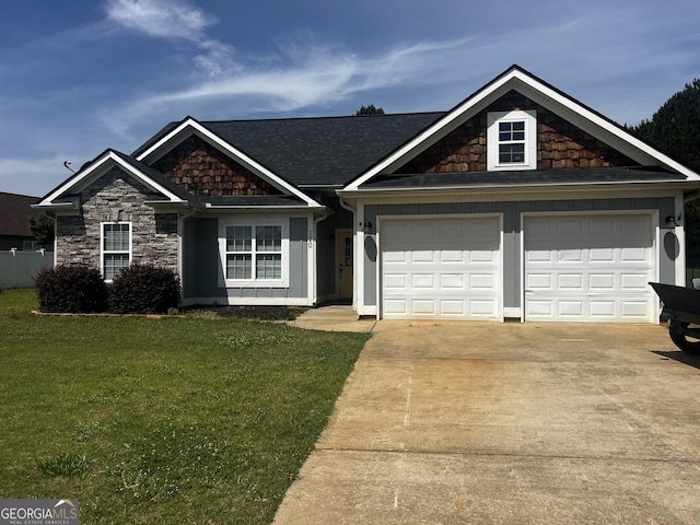 120 Magnolia Trl, Milner, GA 30257 - craftsman-style home with concrete driveway, an attached garage, and a front lawn