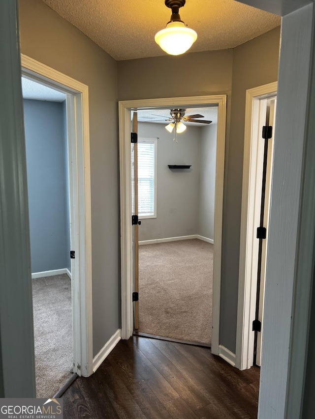 120 Magnolia Trl, Milner, GA 30257 - corridor featuring dark carpet, baseboards, and dark wood-style floors