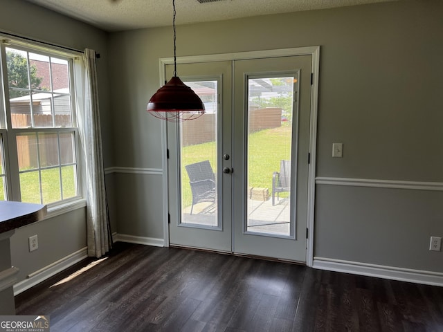 120 Magnolia Trl, Milner, GA 30257 - doorway to outside with french doors, dark wood-style flooring, and healthy amount of natural light