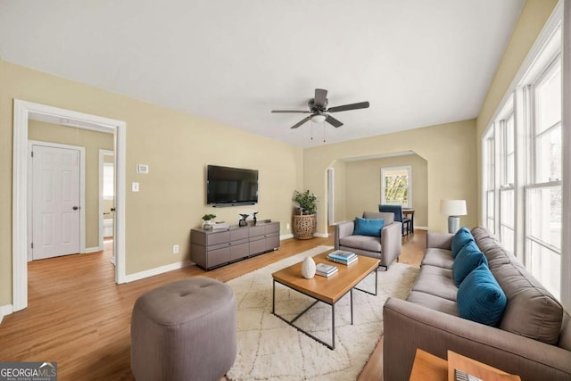 2703 Flagstone Dr SE, Atlanta, GA 30316 - living room with wood finished floors and a ceiling fan