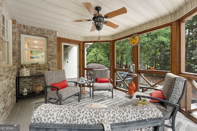130 Allie Dr, Mcdonough, GA 30252 - sunroom / solarium featuring ceiling fan and healthy amount of natural light
