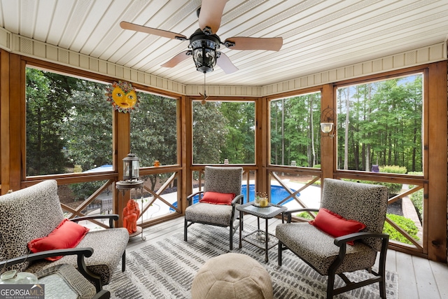 130 Allie Dr, Mcdonough, GA 30252 - sunroom featuring a ceiling fan