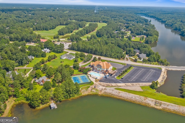 130 Allie Dr, Mcdonough, GA 30252 - drone / aerial view of a heavily wooded area and a large body of water