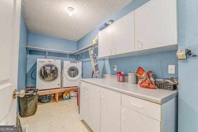 46 SW Colleen Karen Rd SW, Euharlee, GA 30120 - laundry room with cabinet space, washer and dryer, and a textured ceiling