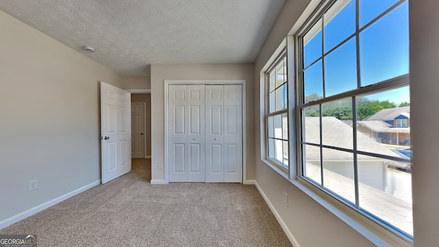 10961 Big Sky Dr, Hampton, GA 30228 - unfurnished bedroom with multiple windows, a textured ceiling, baseboards, a closet, and carpet