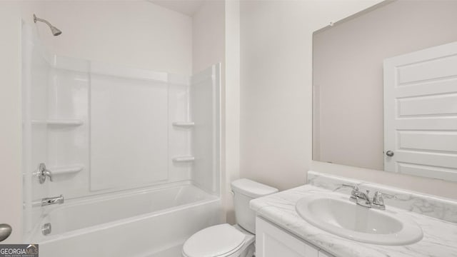 75 Poplar Blvd, Newnan, GA 30265 - bathroom featuring toilet, vanity, and tub / shower combination