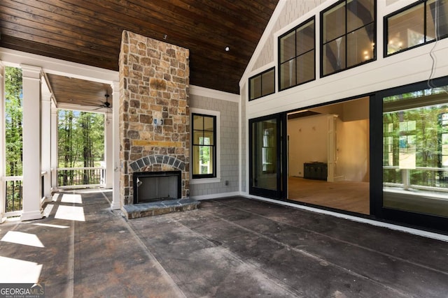 1111 Swift Crk, Greensboro, GA 30642 - view of patio with an outdoor stone fireplace