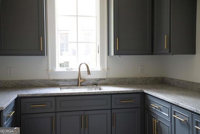 5010 Browns Ford Rd, Greensboro, GA 30642 - kitchen with a sink and gray cabinets