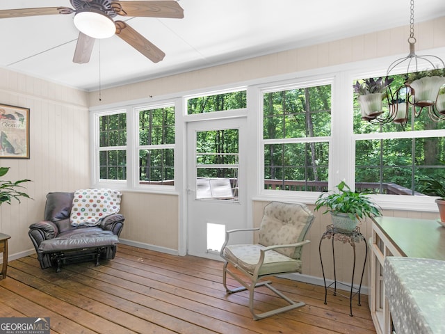 175 N Unity Grove Rd, Locust Grove, GA 30248 - sunroom / solarium with hardwood / wood-style flooring, a wooden deck, and wood walls