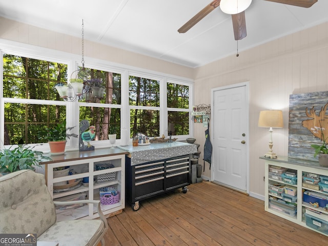 175 N Unity Grove Rd, Locust Grove, GA 30248 - dining space with hardwood / wood-style flooring and ceiling fan