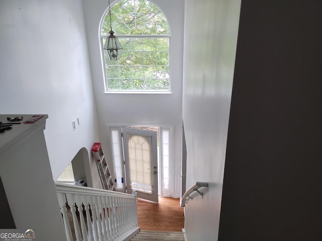 11950 Markham Way, Hampton, GA 30228 - entryway featuring a towering ceiling and wood finished floors