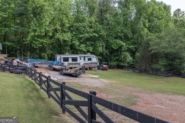 view of yard featuring a wooden deck