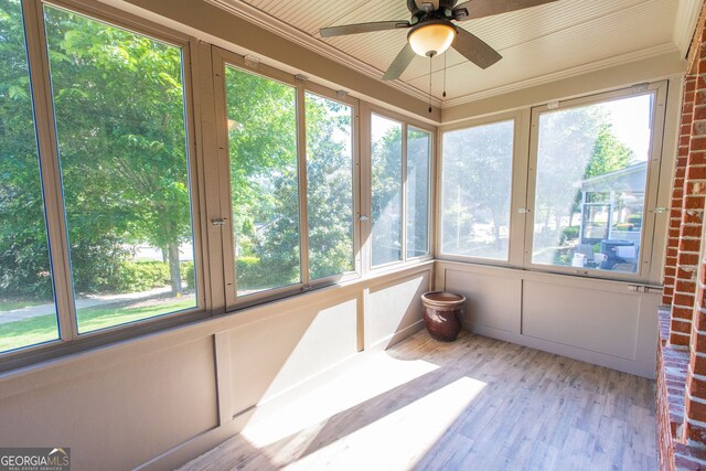 9872 Cameron Parc Cir, Johns Creek, GA 30022 - unfurnished sunroom with a ceiling fan