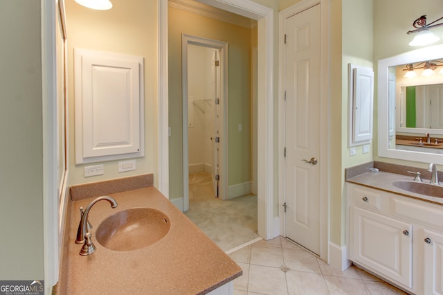 7520 Ledgewood Way, Suwanee, GA 30024 - full bath with two vanities and tile patterned floors
