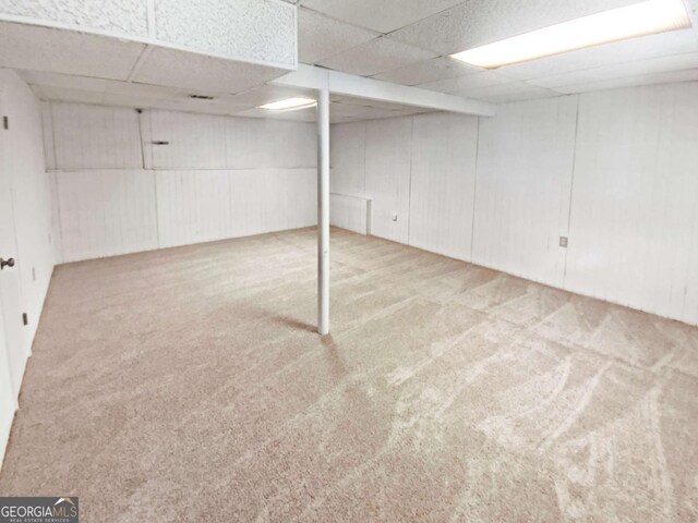 2325 Sebring Ct SW, Marietta, GA 30064 - finished below grade area with a drop ceiling, carpet, and a decorative wall