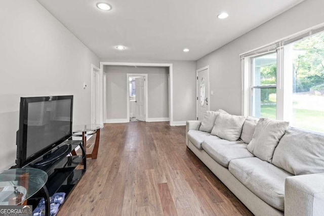 2025 Venetian Dr SW, Atlanta, GA 30311 - living area with wood finished floors, recessed lighting, and baseboards