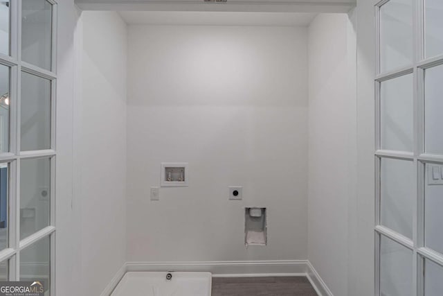 2265 Hillbriar Dr, Buford, GA 30518 - washroom featuring hookup for an electric dryer, hookup for a washing machine, and baseboards