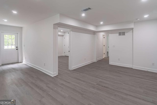 2265 Hillbriar Dr, Buford, GA 30518 - spare room with dark wood-style flooring, baseboards, and recessed lighting