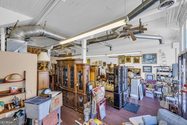 1 Public Sq, Bowman, GA 30624 - below grade area featuring ceiling fan and wood finished floors