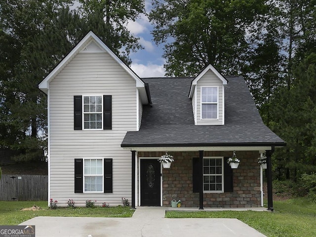 201 Twin Pines Ct, Dallas, GA 30132 - view of front of home with a porch and a shingled roof