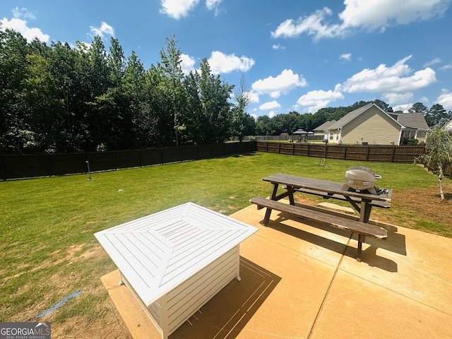 view of yard featuring a patio